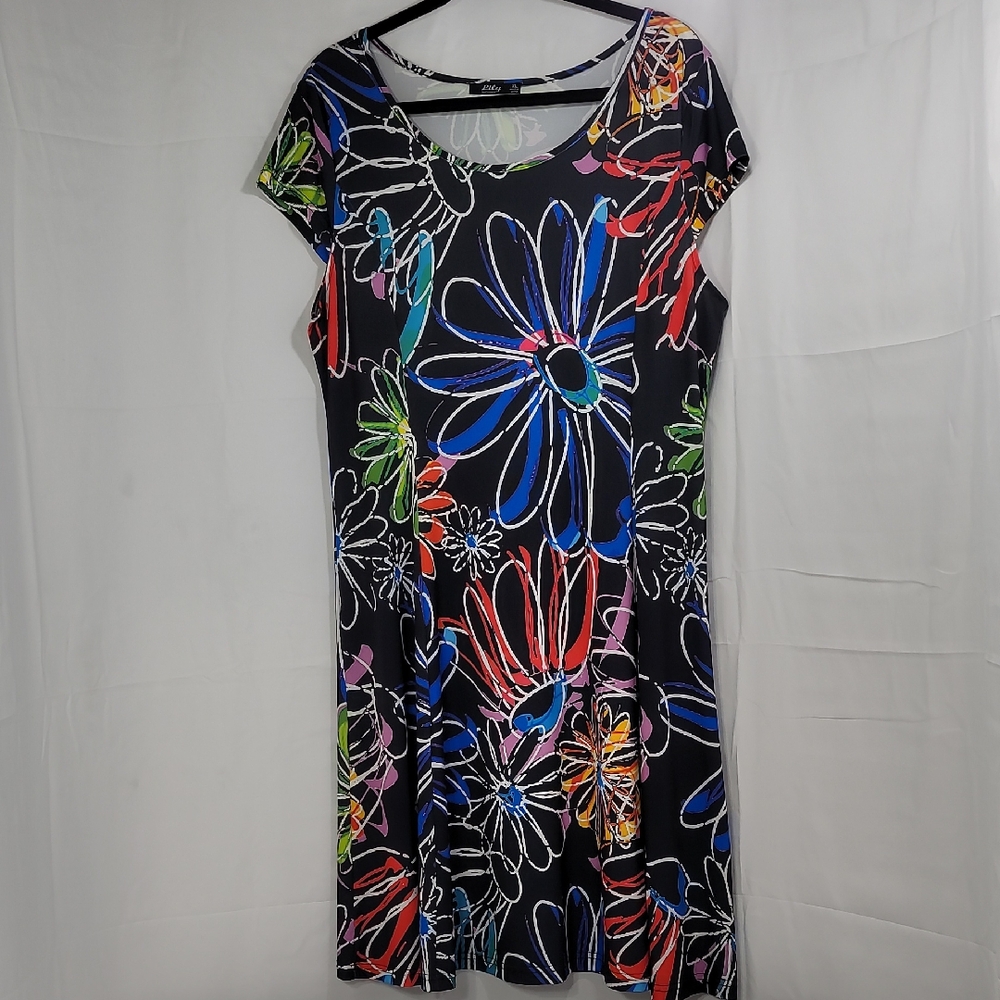 Vibrant Floral Print Midi Dress